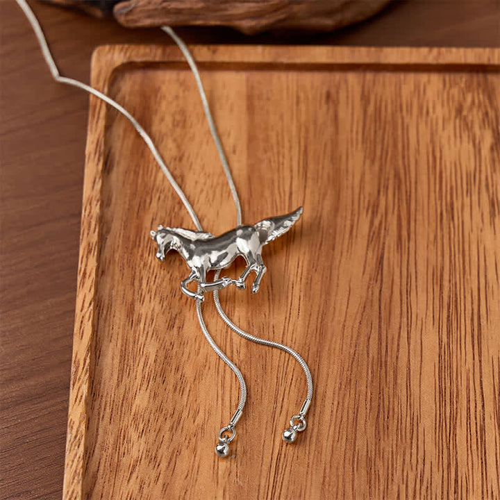 Wild Mustang Western Horse Lariat Y-Shaped Bolo Necklace - Silber - image 4