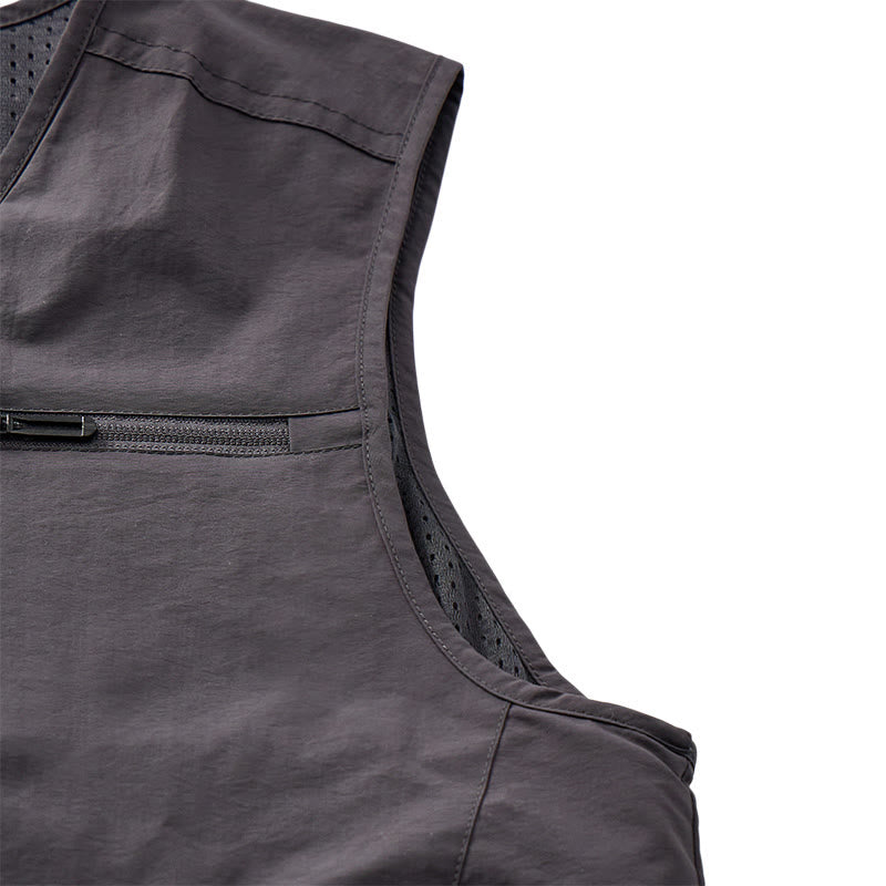 Herren Outdoor-Weste mit mehreren Reißverschlusstaschen, schnelltrocknend, vielseitig einsetzbar - image 11