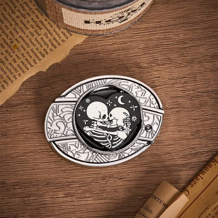 Gothic Hug Skelettliebhaber DIY Verstecktes Klappmesser Schnalle Ledergürtel - image 9