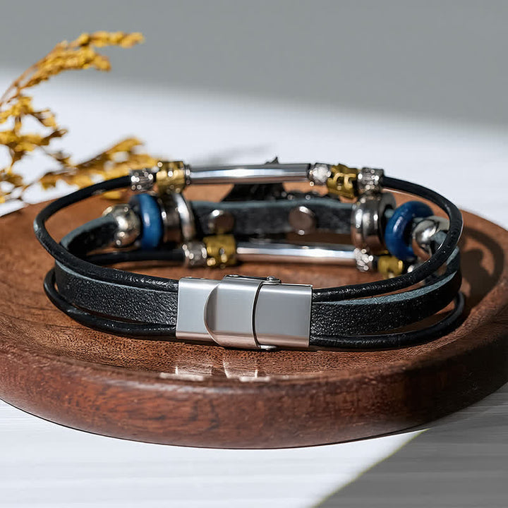 Gott segne mich – Betende Hände – Vintage-Lederarmband - image 3