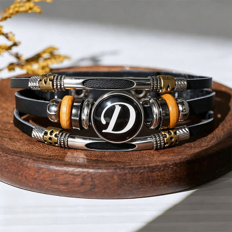 26 Initialen Zeit Edelstein Lederarmband - Buchstabe D - image 8