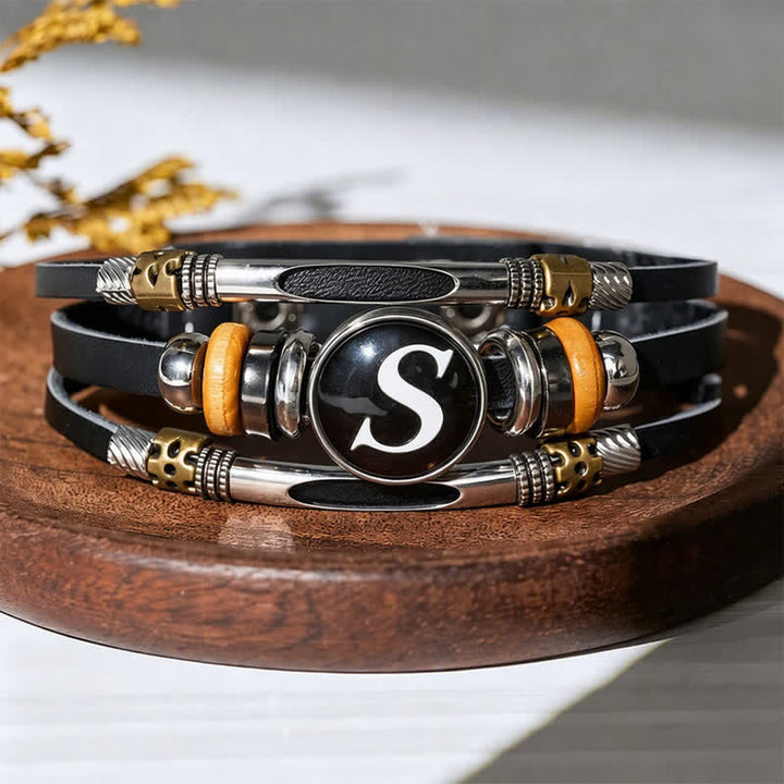 26 Initialen Zeit Edelstein Lederarmband - Buchstabe S - image 23