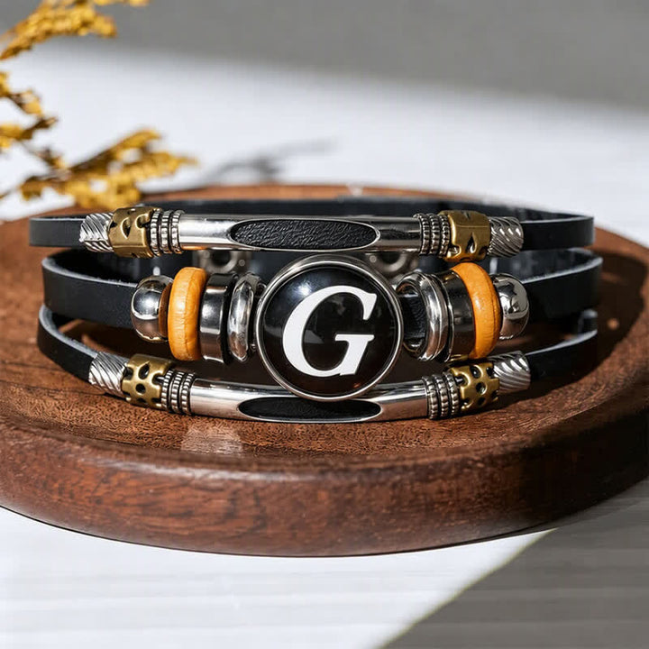 26 Initialen Zeit Edelstein Lederarmband - Buchstabe G - image 11