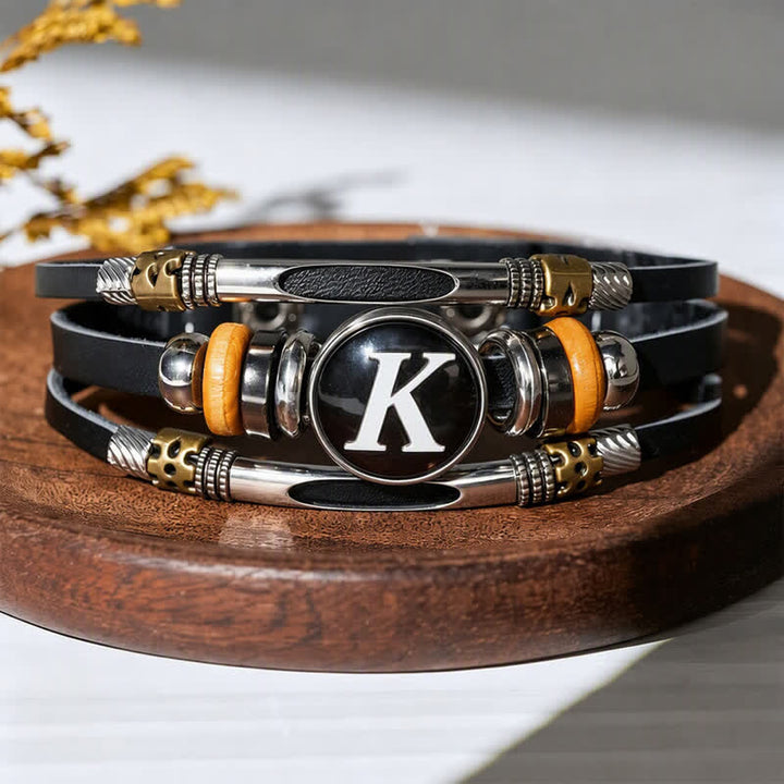 26 Initialen Zeit Edelstein Lederarmband - Buchstabe K - image 15