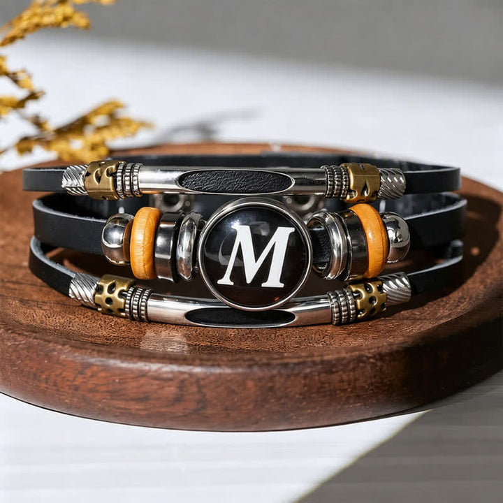 26 Initialen Zeit Edelstein Lederarmband - Buchstabe M - image 17
