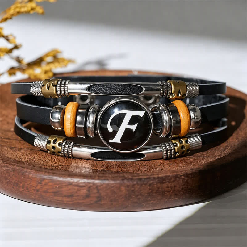 26 Initialen Zeit Edelstein Lederarmband - Buchstabe F - image 10