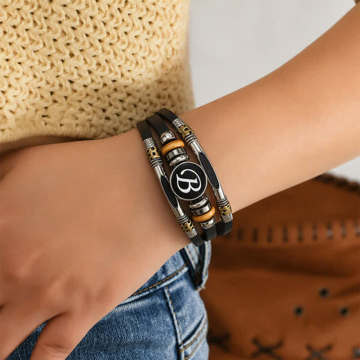 26 Initialen Zeit Edelstein Lederarmband - image 2