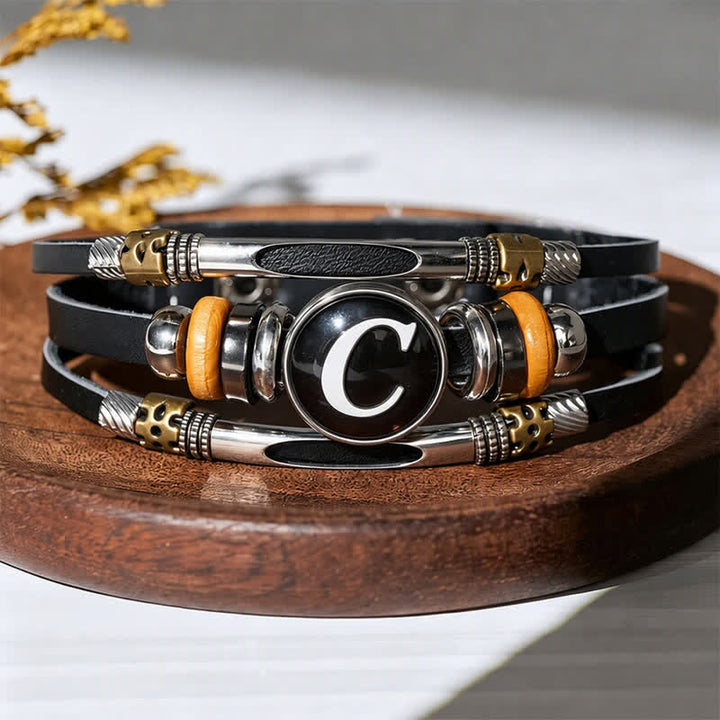 26 Initialen Zeit Edelstein Lederarmband - Buchstabe C - image 7