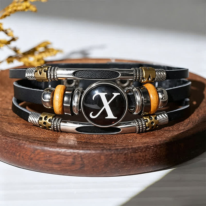 26 Initialen Zeit Edelstein Lederarmband - Buchstabe X - image 28