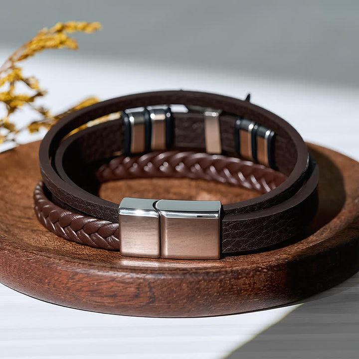 Western Cowboy Stierkopf Mehrlagiges geflochtenes Lederarmband - image 4