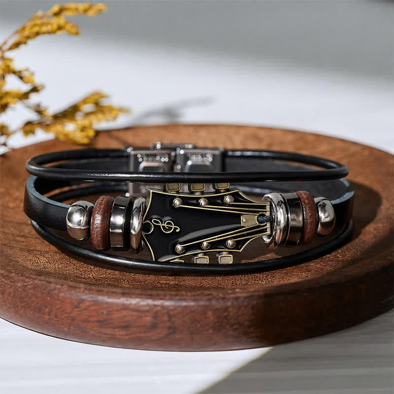 Armband aus Leder für E-Gitarrenkopf aus einer Legierung - image 4