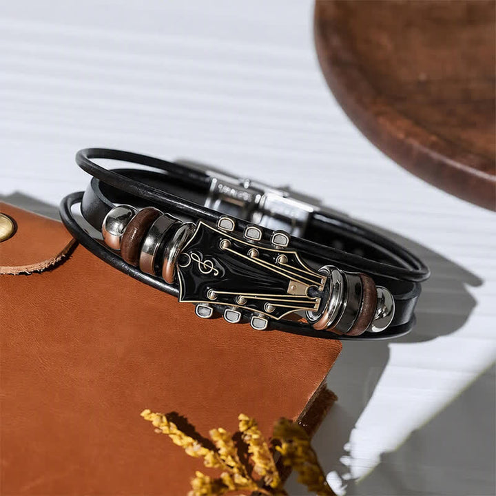 Armband aus Leder für E-Gitarrenkopf aus einer Legierung - image 3