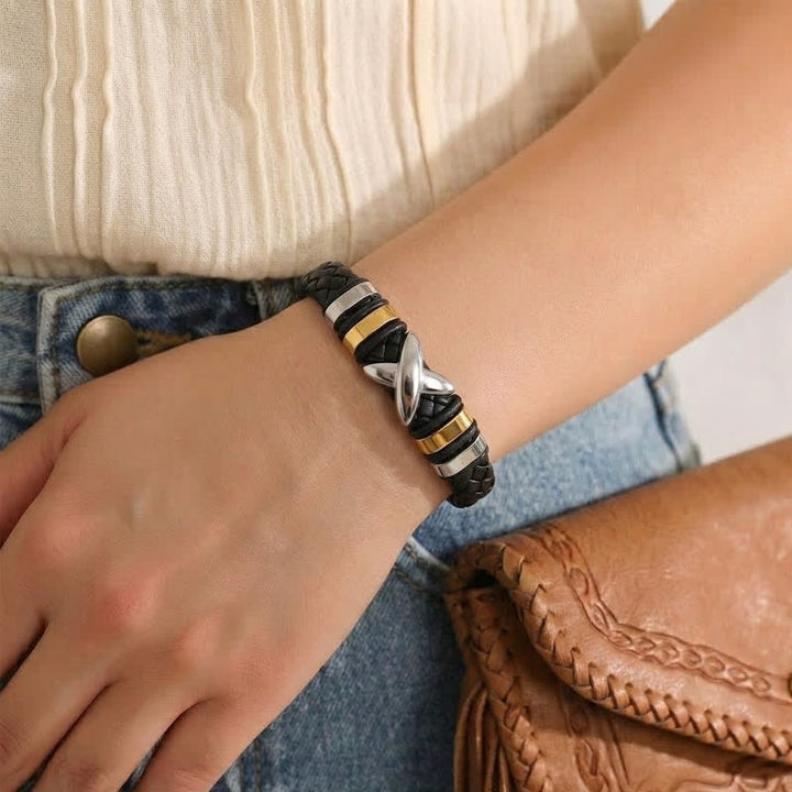 Armband aus Leder mit verschiedenen Stilen, Legierungsperlen, Vintage-Leder - image 2