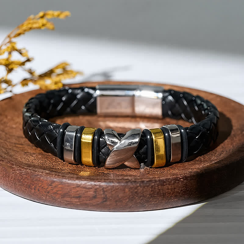 Armband aus Leder mit verschiedenen Stilen, Legierungsperlen, Vintage-Leder - image 4