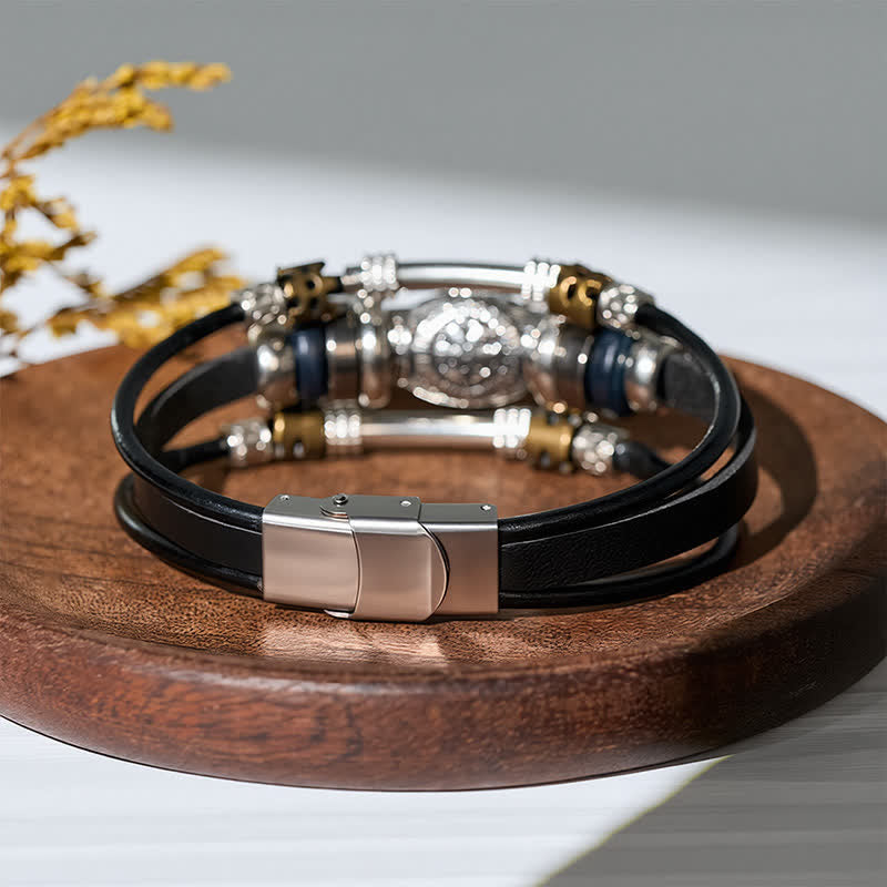 Vintage-Armband aus Leder im Wikingerstil, mehrlagig - image 5