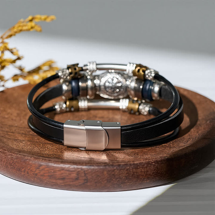 Vintage-Armband aus Leder im Wikingerstil, mehrlagig - image 5