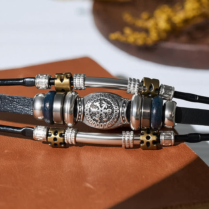 Vintage-Armband aus Leder im Wikingerstil, mehrlagig - image 6