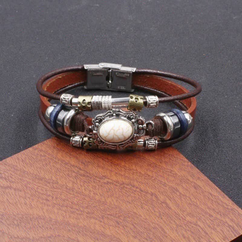 Handgefertigtes geflochtenes Boho-Lederarmband mit Türkisanhänger - Stil Nr. 15 - image 17
