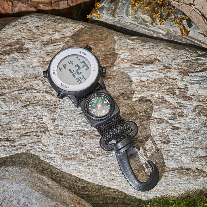 Tragbare digitale Taschenuhr mit Kompass und Schlüsselanhänger - image 1