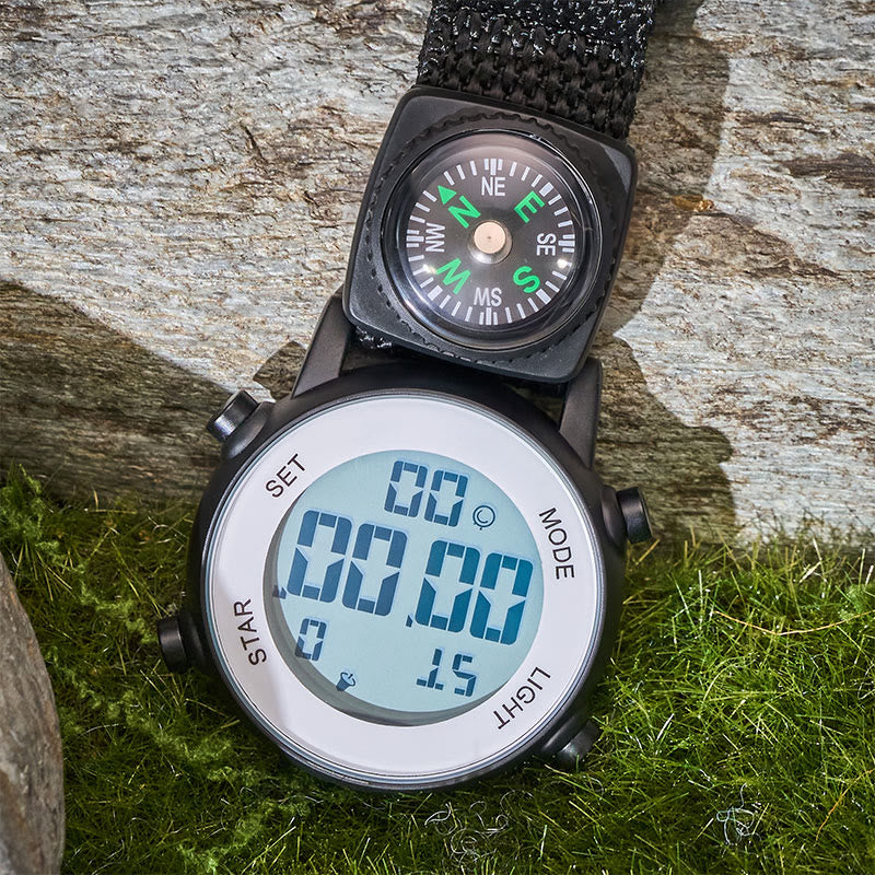 Tragbare digitale Taschenuhr mit Kompass und Schlüsselanhänger - image 3