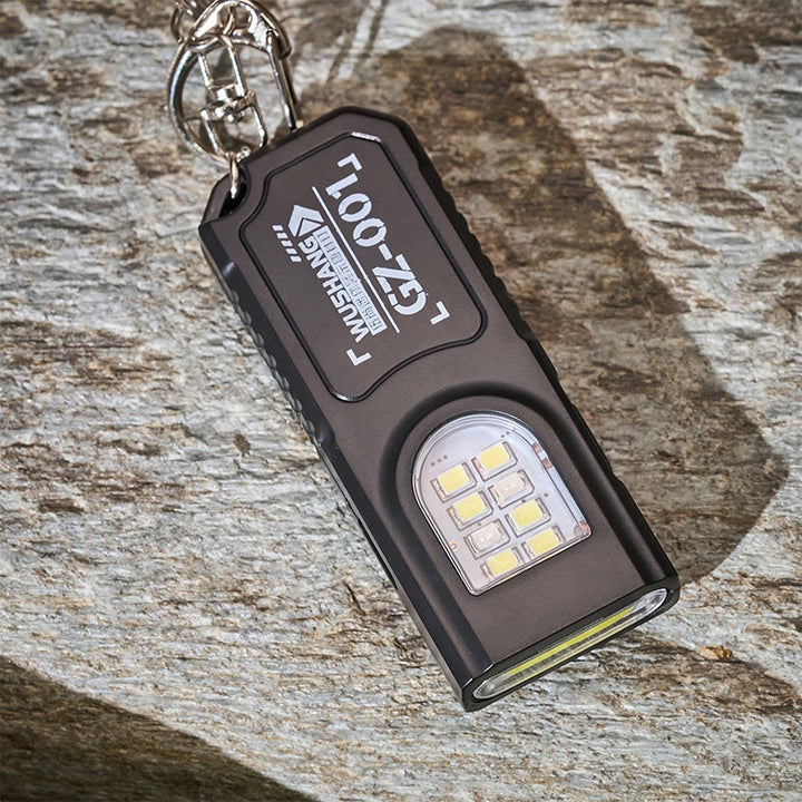 Mini-Taschenlampe mit Cob-Lampe, Überlebenspfeife und Kompass-Schlüsselanhänger - image 5