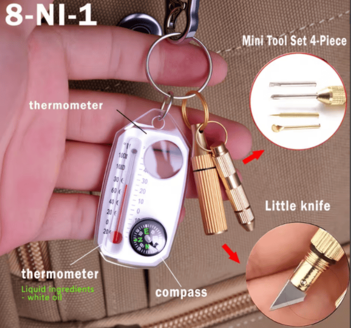 3-in-1 Tragbares Multifunktions-EDC-Taschenset mit Schlüsselanhänger - image 1