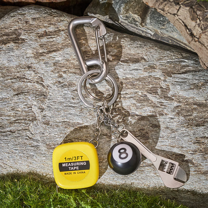 Multifunktionaler EDC-Karabiner mit Maßband, verstellbarem Schraubenschlüssel und Kompass als Schlüsselanhänger - image 4