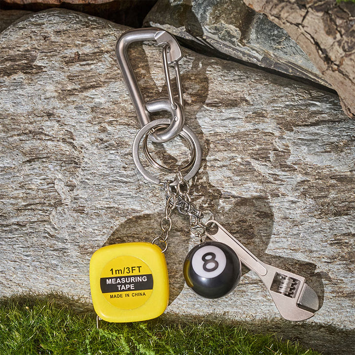 Multifunktionaler EDC-Karabiner mit Maßband, verstellbarem Schraubenschlüssel und Kompass als Schlüsselanhänger - image 4