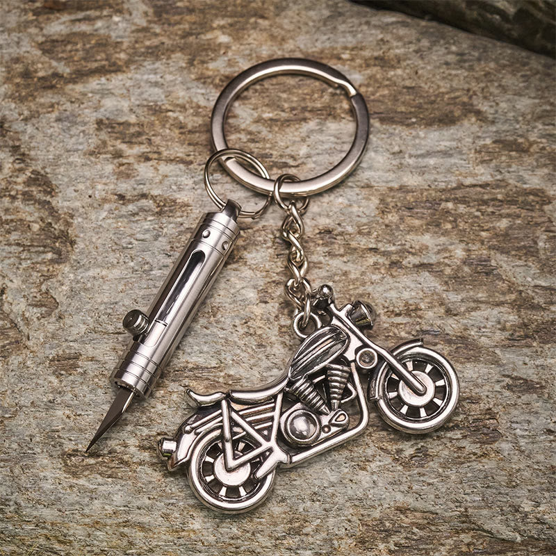Mini-Messer-Schneidemesser & Motorrad-Anhänger-Schlüsselanhänger - Stil Nr. 1 - image 0