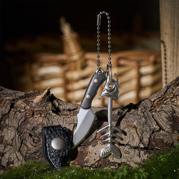 EDC-Schlüsselanhänger mit abnehmbarem Fischgrätenmotiv und Mini-Fischmesser - Stil Nr. 1 - image 0
