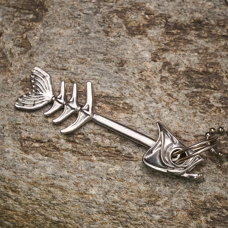 EDC-Schlüsselanhänger mit abnehmbarem Fischgrätenmotiv und Mini-Fischmesser - image 4