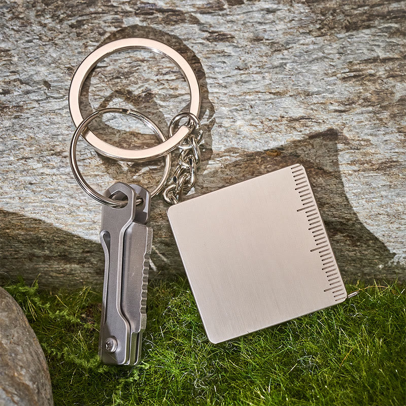 EDC-Klappmesser & Mini-Maßband-Schlüsselanhänger - image 1