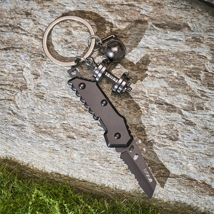 Fitness-Anhänger & Schlüsselanhänger mit kleinem Klappmesser - image 1