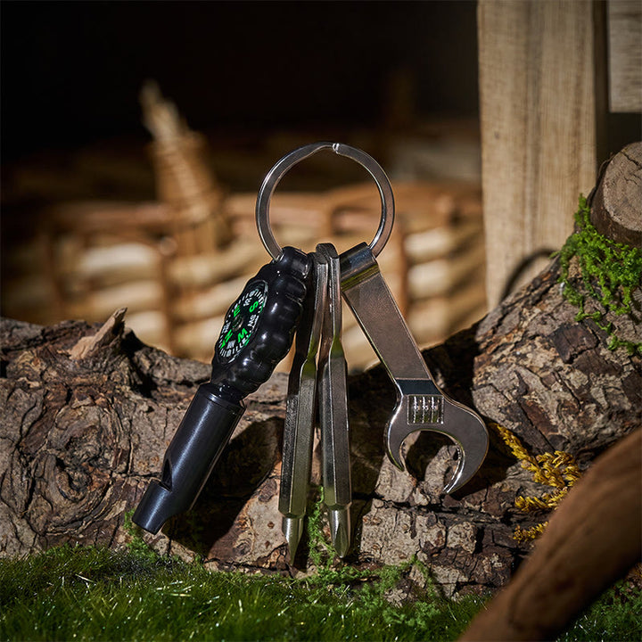EDC-Multitool mit Überlebenspfeife, Kompass und Schlüsselanhänger - Stil Nr. 1 - image 0