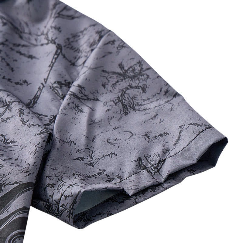 Gothic Herren-Streetwear-Sporthemd mit schwarzem Drachen-3D-Print - image 6