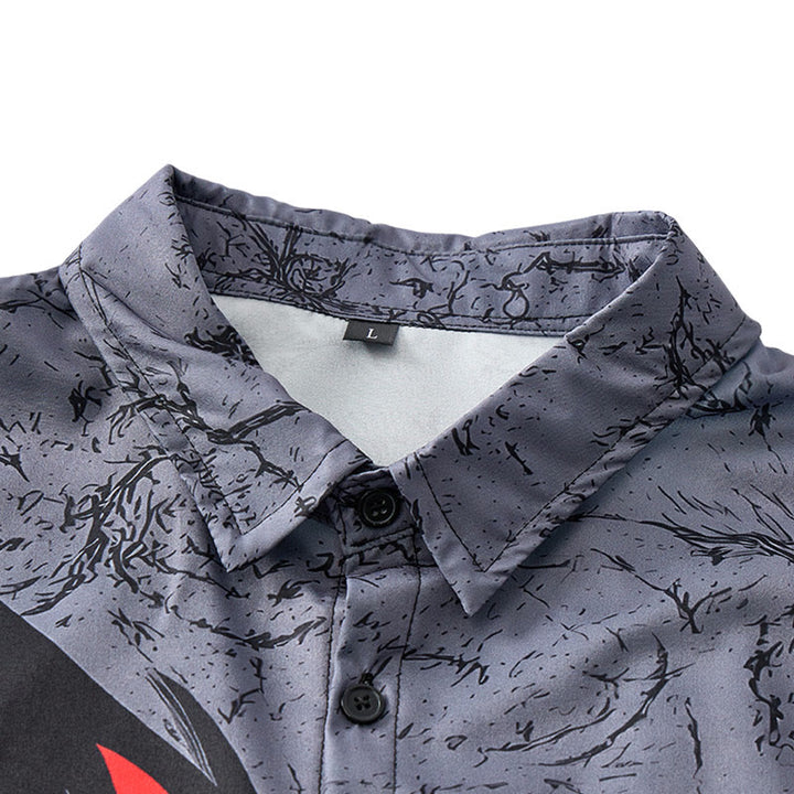 Gothic Herren-Streetwear-Sporthemd mit schwarzem Drachen-3D-Print - image 4