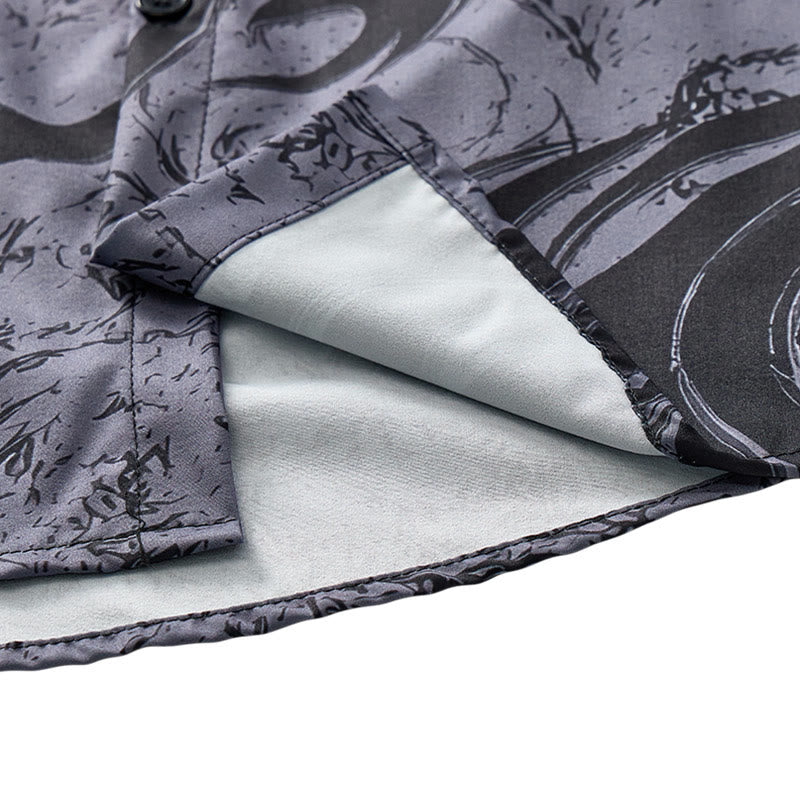 Gothic Herren-Streetwear-Sporthemd mit schwarzem Drachen-3D-Print - image 8