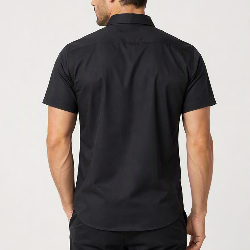 Herren-Kurzarmhemd mit Vintage-Print der amerikanischen Flagge im Camouflage-Stil - image 2