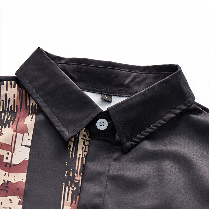Herren-Kurzarmhemd mit Vintage-Print der amerikanischen Flagge im Camouflage-Stil - image 4