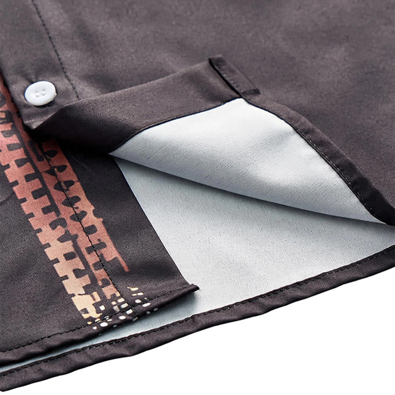 Herren-Kurzarmhemd mit Vintage-Print der amerikanischen Flagge im Camouflage-Stil - image 6