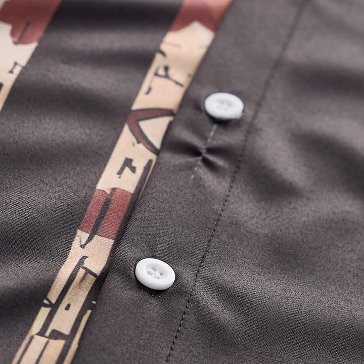 Herren-Kurzarmhemd mit Vintage-Print der amerikanischen Flagge im Camouflage-Stil - image 8