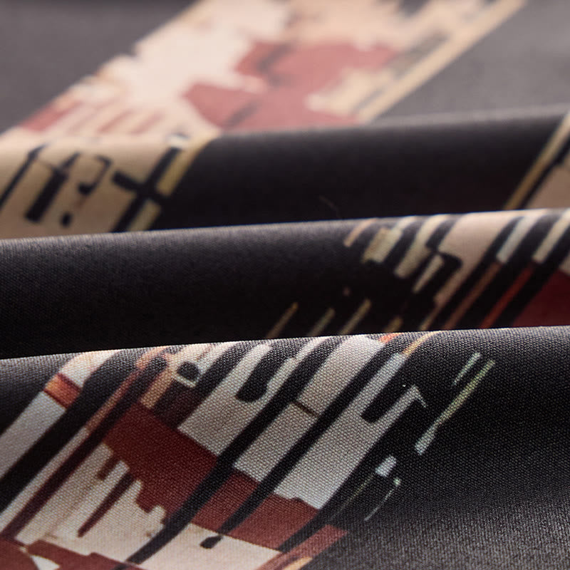 Herren-Kurzarmhemd mit Vintage-Print der amerikanischen Flagge im Camouflage-Stil - image 7