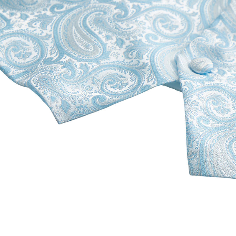 Herren-Weste mit Paisley-Jacquardmuster, 3-teiliges Anzugset - image 13