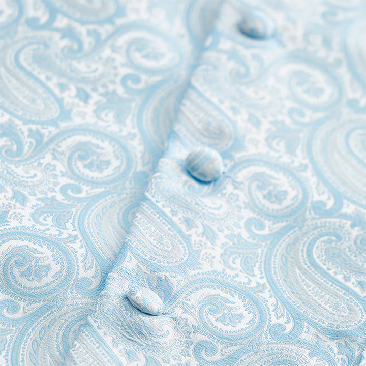 Herren-Weste mit Paisley-Jacquardmuster, 3-teiliges Anzugset - image 11