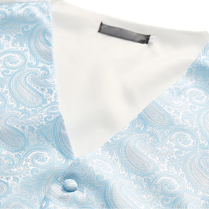 Herren-Weste mit Paisley-Jacquardmuster, 3-teiliges Anzugset - image 9