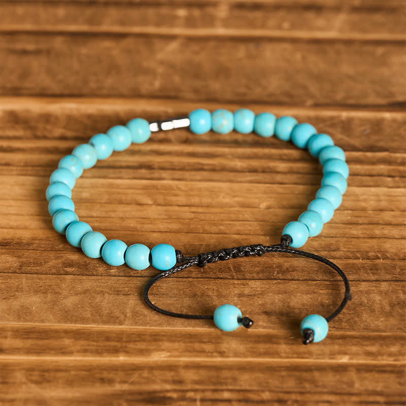 Armband mit türkisfarbenen Perlen und verstellbarem Anhänger mit Glaubenskreuz - image 6