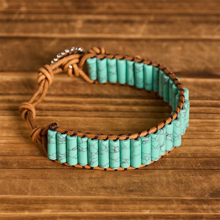 Sonnenblumenknopf Türkis-Tube Heillederarmband - image 7
