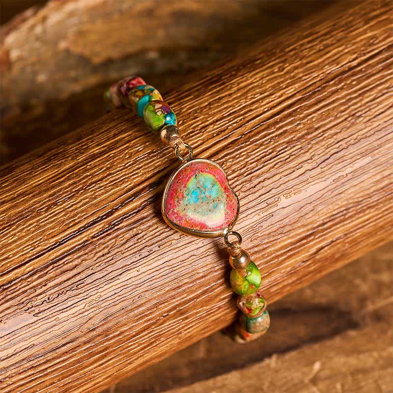 Boho Soul Heart Armband aus natürlichem Kaiserstein - image 1