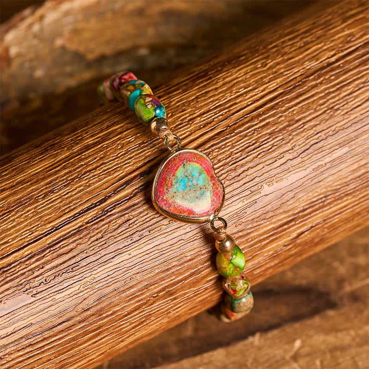 Boho Soul Heart Armband aus natürlichem Kaiserstein - image 1