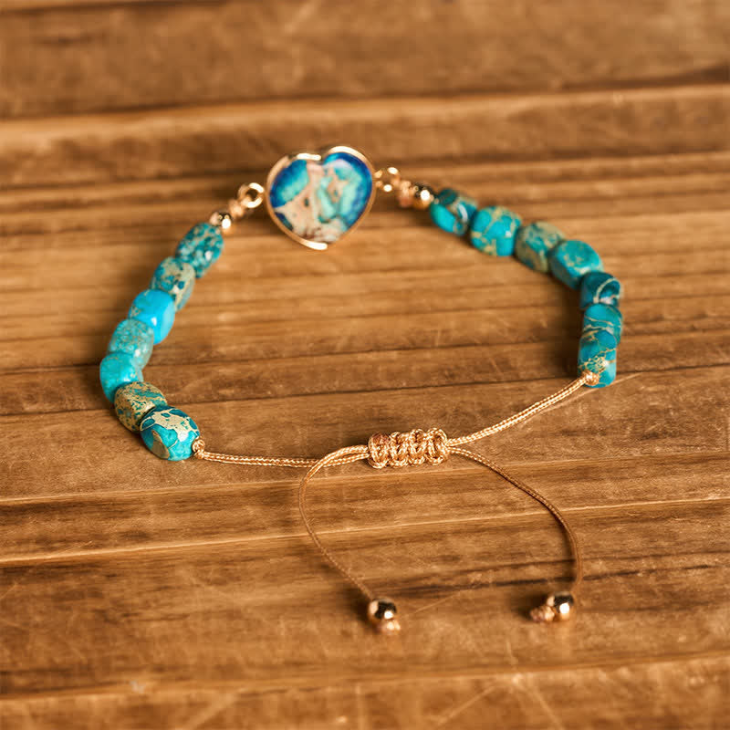 Boho Soul Heart Armband aus natürlichem Kaiserstein - image 11